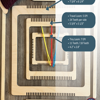 A photograph of the loom kit with the option for plastic needles and the 2 sided lap loom. 